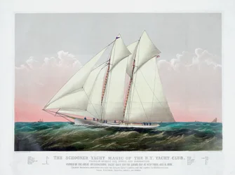 The Schooner Magic of the New York Yacht Club by Currier & Ives