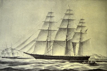 Currier & Ives Illustration 19th Century. The Clipper Ship Hurricane
