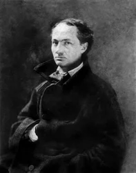 French poet Charles Baudelaire (1821-1867) when he was young, around 1850, photo by Nadar