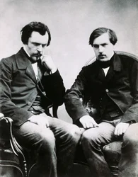 The brothers Edmond de Goncourt and Jules Huot de Goncourt, French writers, Photo by Felix Nadar