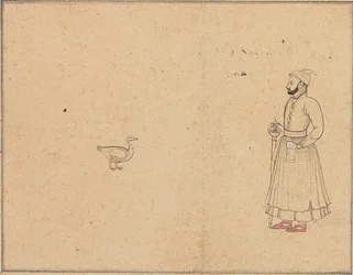 Raja Balwant Dev Singh and a Swan, c.1750-55
