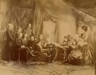 [The Reading of the Play, the Actors and Actresses of the Daly Company]