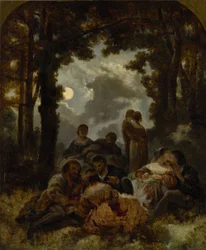 Company Outdoors by Moonlight
