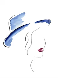 Chic Woman Blue Hat
