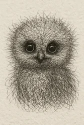 Cute Fluffy Baby Owl