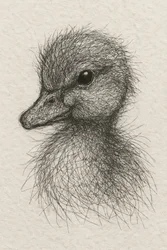 Fluffy Duckling Sketch