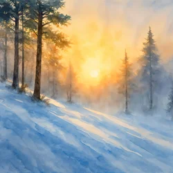 Misty Winter Sunrise