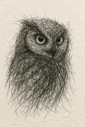 Scribbled Owl Gaze