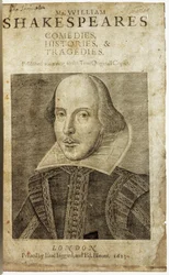 Portrait of William Shakespeare on Frontispiece of Comedies, Histories, & Tragedies