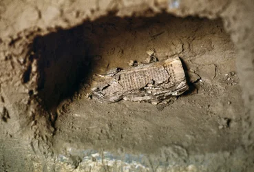 Remains of Jewish Prayer Book in Ruins of Synagogue in Ifrane de l