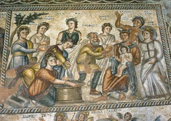 Roman Mosaic in the Villa House of Aion
