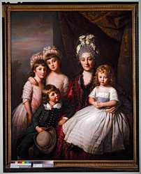 Lady Cooper surrounded by her children