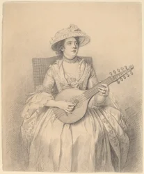 Woman Playing a Cittern