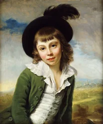 The Green Boy: A Portrait of a Boy Half Length, in a Green Coat and Black Hat with a Feather Plume