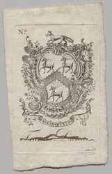Bookplate: Coat of Arms with Francis Dana inscribed