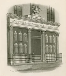 Shop front of Godfrey and Cooke, Chemists, Conduit Street, London