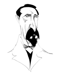 Alexander Borodin, Russian Composer, B/W Caricature, 2010 by Neale Osborne