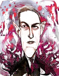 American Horror and Science Fiction Writer Howard Phillips Lovecraft (1890-1937); Caricature