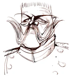 Paul von Hindenburg, Polish-born, German general and president (1847-1934); caricature