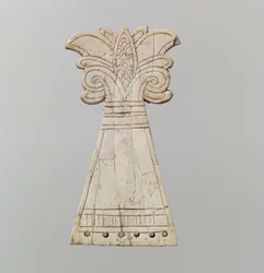 Incised Horse Frontlet Carved into the Shape of a Flowering, Volute Palmette Tree
