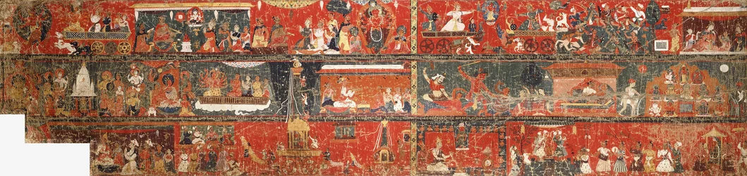 A Large Nepalese Historical Painting Representing a Version of the Legend of Red Avalokiteshvara