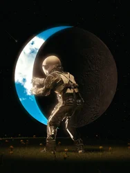 Astronaut Holding the Moon