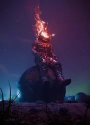 Flaming Astronaut Stars