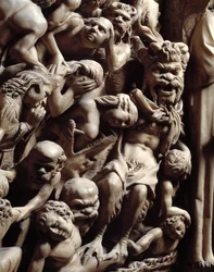 Detail of Reliefs Representing Damned to Hell in the Last Judgment