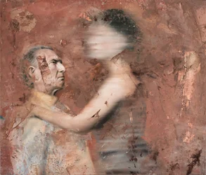 Woman moving with man