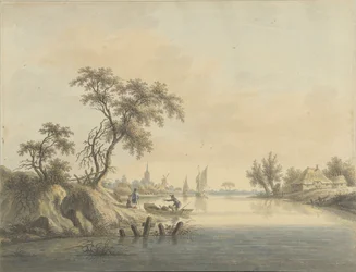 View of the Village of Elst on the Maas