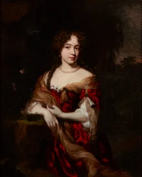 Three Quarter Length Portrait of a Lady in a Red Dress