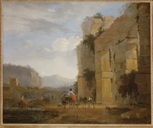 Italian Landscape with Ruins of an Aqueduct