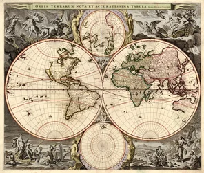 Orbis Terrarum Nova et Accuratissima Tabula, ca 1690