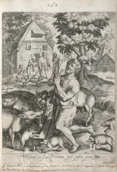 The Prodigal Son Among The Swine, Plate 5 from The Story of the Prodigal Son