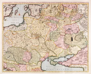 Map of the Theatre of War in Poland, Muscovy & Turkey by Nicolas Visscher