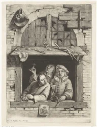Three Smokers in a Window
