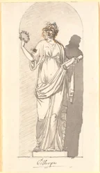 Calliope, the Muse of Epic Poetry as a Statue in a Niche