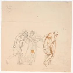 Davus Mysis and Chremes. Study for the painting Chremes listening to (maid) Mysis