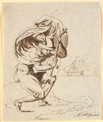 The Portuguese Poet Camoens in Profile to the Right