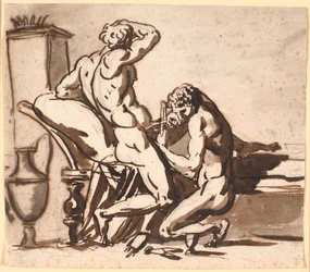 A Naked Man Circumcising Another Naked Man, or: Uranus Being Castrated by Cronus?