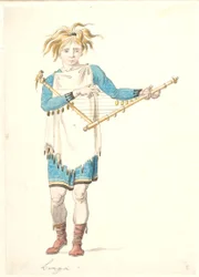 A Young Man with a String Instrument in Hand