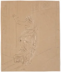 The Midwife. Study for The Girl from Andros. [The Midwife Leaving the House of the Andros Girl]