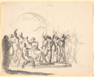 Composition with Seated King Surrounded by Naked Figures