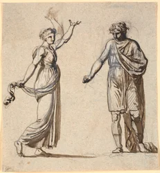 Man and Woman in Ancient Costumes