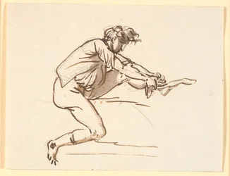 Seated Man Putting on a Sock
