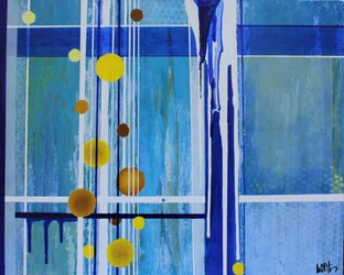 Abstract Blue Yellow Flow