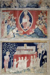 The Curtain of the Revelation, No. 5: The Elders Prostrate Before Christ in Majesty. No. 11: The Souls of the Martyrs