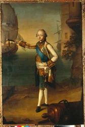 Portrait of the Grand Duke Pavel Petrovich in Admiral Uniform