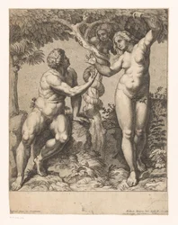 Adam and Eve Tempted by the Serpent