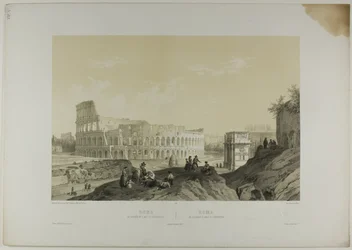Rome: The Coliseum and the Arch of Constantine, plate 38 from Monumental and Picturesque Italy